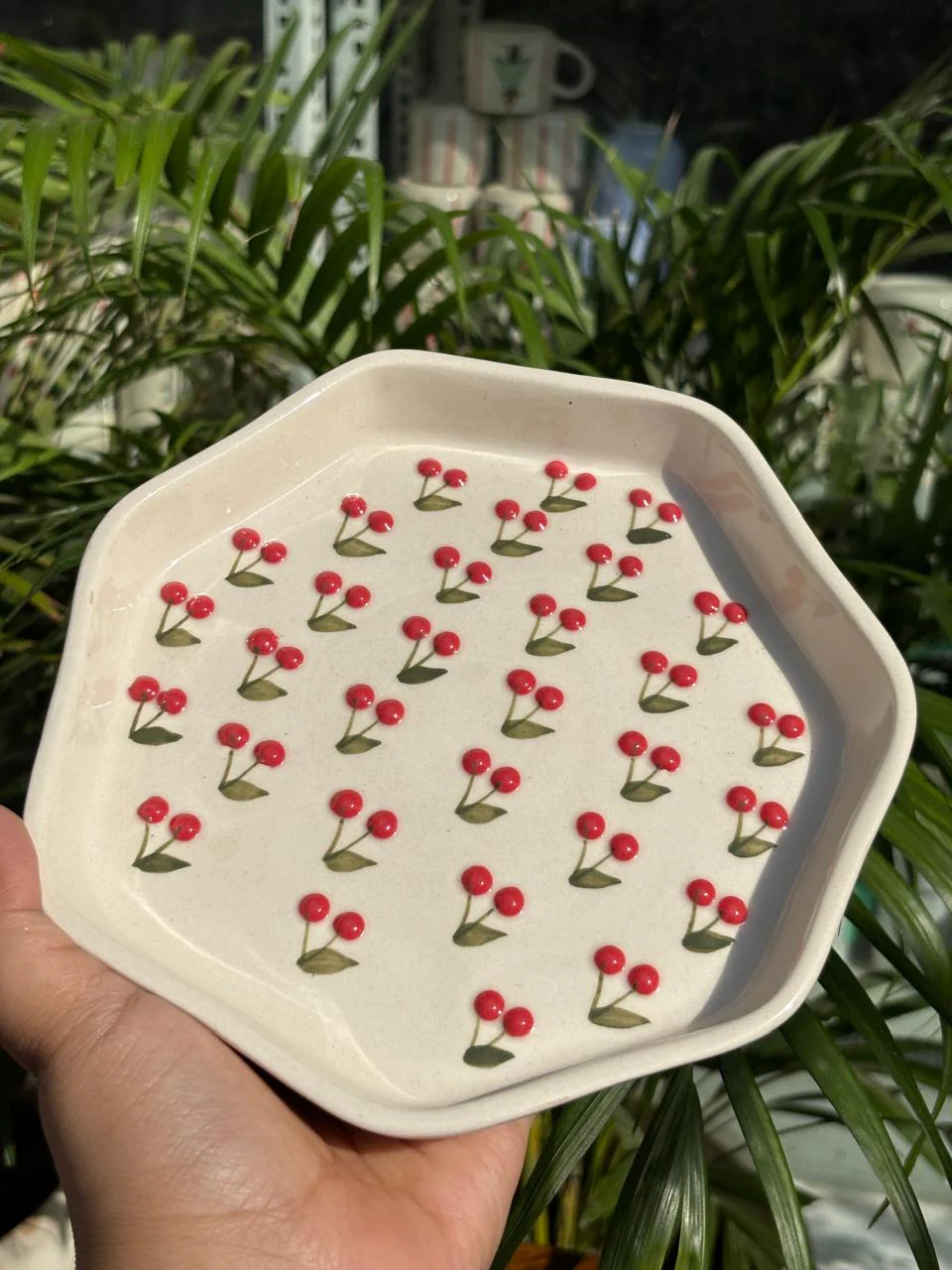 Cherry Charm Snack Plate (Big) (Set of 2) - Image 2